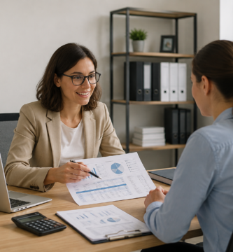 Asesoría contable en Cáceres para empresas, autónomos y particulares, con un asesor contable revisando libros, facturas y cuentas anuales y asesoramiento contable y fiscal para pymes.