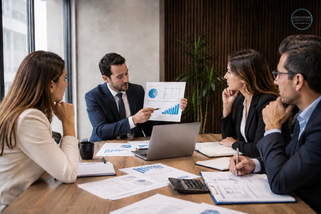 Estrategias fiscales para empresas con análisis de deducciones y planificación fiscal del ejercicio, orientadas a reducir legalmente la carga tributaria de pymes y autónomos.